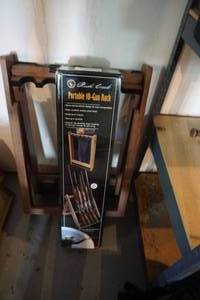 Rush Creek Portable 10 Gun Wood Gun Rack