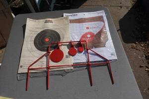 Small Caliber Metal Target with Champion Brand Paper Targets
