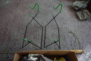 Ice Rod Holders, Rattle Reel, Fish Hook Tool and Treble Hook Gaff