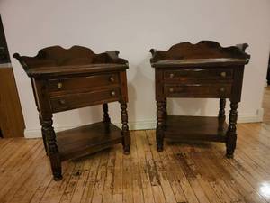 lot 48 image: Two Bennington Pine Side Tables 33.75 x 18.5 x 23 (Valued $800)