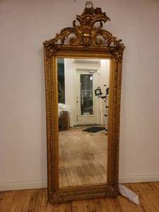 lot 51 image: Gold Baroque Framed Mirror-Great Restoration Piece 70.5 x 7 x 27.75