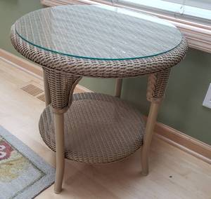 lot 72 image: Suntan Wicker Side Table