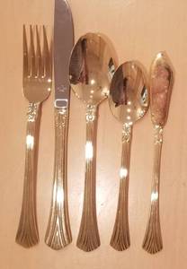 lot 144 image: Washington Forge WF Electroplate Flatware  Neptune Pattern