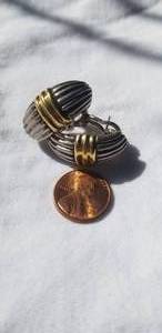 lot 96 image: 18K Yellow & 925 Silver Sporty Earrings