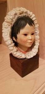lot 194 image: Eskimo Inuit Child Bust Sculpture by Cybis