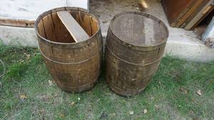 lot 51 image: Two Vintage Wooden Barrels