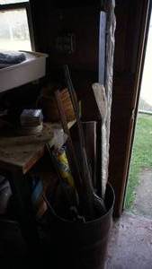 lot 68 image: A Bucket Filled With Miscellaneous Items--Warps Carry Home Plastic Sheeting