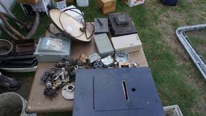 lot 89 image: Metal Black Drop Box-Light-Plug-Ins-Miscellaneous Electrical Supplies