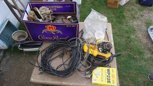 lot 91 image: Wiring-WP22E Wood Post Insulators With Washers & Double Headed Nails-DW705  12 Compound Miter Saw- Etc.
