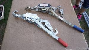 lot 95 image: Two Adjustable Pullies (#18200--2 Ton)  W Cables--Roto Zip Rebel Spiral Saw