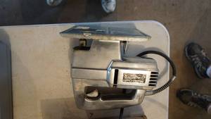 lot 210 image: Antique Master Craft Sabre-Jig Saw In Homemade Wooden Case