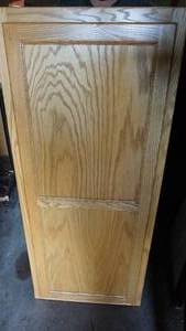 lot 102 image: Stained Wood Fuse Box Cabinet--23  x  53 High  x  5 Deep
