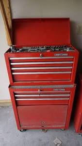 lot 124 image: Craftsman Tool Stand Up Tool Set And Contents--Has Keys To Lock It