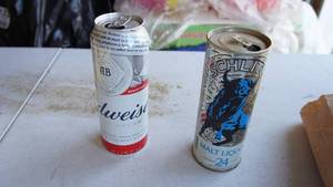 lot 149 image: Vintage Budweiser & Malt Liquor Cans