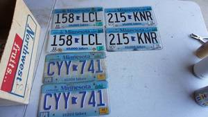 lot 152 image: Six Plates-3 Sets Of Minnesota License Plates