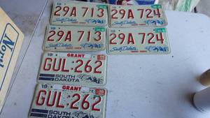 lot 154 image: Six Plates-3 Sets Of So. Dakota License Plates