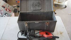 lot 165 image: Hard Plastic Tool Chest W Milwaukee Sawzall