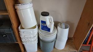 lot 168 image: An Assortment Of Plastic Pails & Some Lids