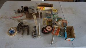 lot 177 image: Staples-Screws-Bolts-Cut Out Wheels-Tape Measure-Drill Bit-Tapes-Old Master Lock W Key, Etc.