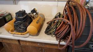 lot 218 image: One 50 Feet--Three 25 Feet Air Hose--Stanley Bostitch Air Compressor