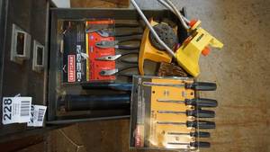 lot 230 image: Brand New Craftsman Screwdrivers--Grease Gun--Two Lawn Sprinklers