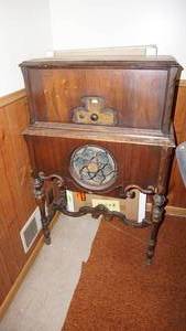 lot 259 image: Vintage Electric Wood Radio--47 Tall  x  30 Wide  x  1 Deep--Grosley Show Box