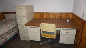 lot 269 image: Mercury Four Drawer File Cabinet--Drawing Board--Desk--& Chair