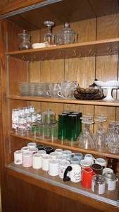 lot 273 image: Drink Glasses--Wine Glasses--Cups--Luncheon Trays W Matching Cups