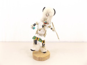 lot 12 image: Artist Signed B. Begay 14 Pueblo Hopi Indian Kachina White Buffalo