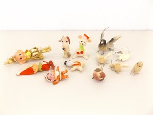 lot 21 image: Lot of Vintage Elf Knee Hugger, Birds, etc. Christmas Ornaments