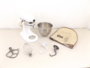 lot 32 image: Vintage Classic White WORKING Kitchen Aid Mixer wAccessories