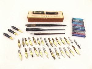 lot 38 image: Lot of Vintage Fountain Pens, Nibs, etc.