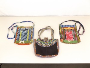 lot 72 image: 3 Vintage Hobo Bags, 2 With Attached Genuine African Trade Beads