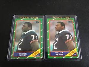 lot 23 image: 2 William Perry 1986 Topps RC #20