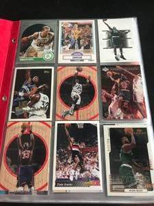 lot 56 image: Binder of Basketball Stars - Bird, Magic, Drexler, Ewing, Rodman, Jordan & More
