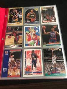 lot 57 image: Binder of Basketball Stars - Malone, Rodman, Miller, Magic, Pippen & More