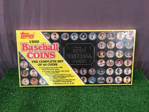 lot 62 image: 1990 Topps Baseball Coins Complete Factory Sealed Set