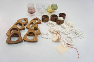 Candle holders and napkin rings