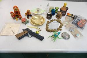 Happy meal toys, button hook, cap gun & more