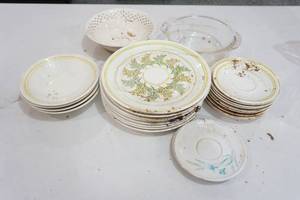 Pitcher, bowls, plates and saucers