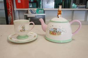 Tea pot, cup and plate