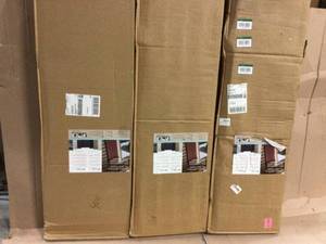 Lot of 3 15 in. x 51 in. Polypropylene 4-Board Closed Board and Batten Shutters Pair in Black by Ply Gem Customer Returns See Pictures