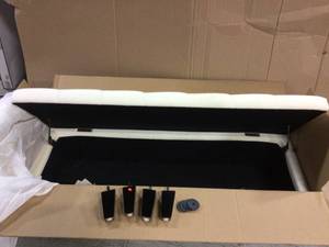 Ivory Tufted Fabric Storage Bench by Noble House Customer Returns See Pictures