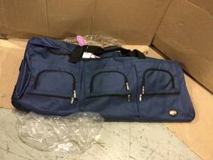 Voyage 40 in. Rolling Duffle Bag, Navy by Rockland Customer Returns See Pictures