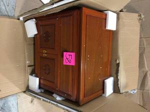 Bedside Orange End Table by Oriental Furniture Customer Returns See Pictures