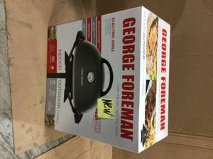 IO Electric Grill in Gun Metal with Temperature Gauge by George Foreman Customer Returns See Pictures