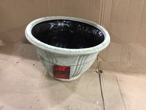 22 in. Natural Lava Stone Low Dorset Pot Planter by Classic Home & Garden Customer Returns See Pictures