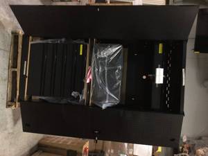 3-Piece Heavy Duty Welded Steel Garage Storage System in Black (64 in. W x 81 in. H x 24 in. D) by Husky Customer Returns See Pictures