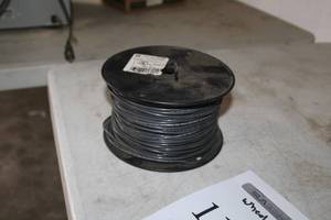 lot 1116 image: Spool of Stranded Copper Wire 14GA E51583G 600V 500 15mil Insulation Black (partial spool)