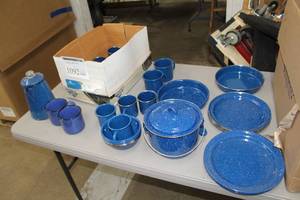 lot 1092 image: Camp Cookware Set  with Cook Pot, Plates, Pans, Mugs, Coffee Pot
